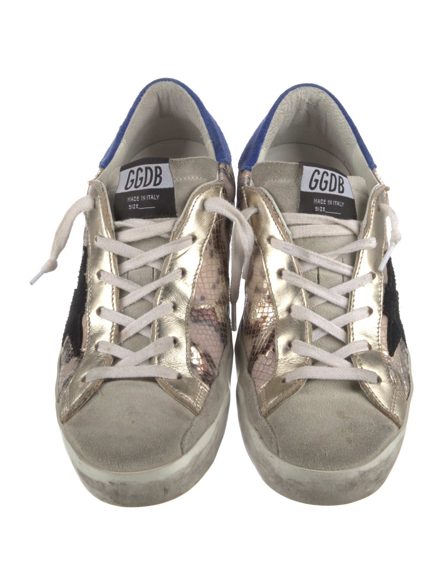 Golden Goose Leather Animal Print Sneakers